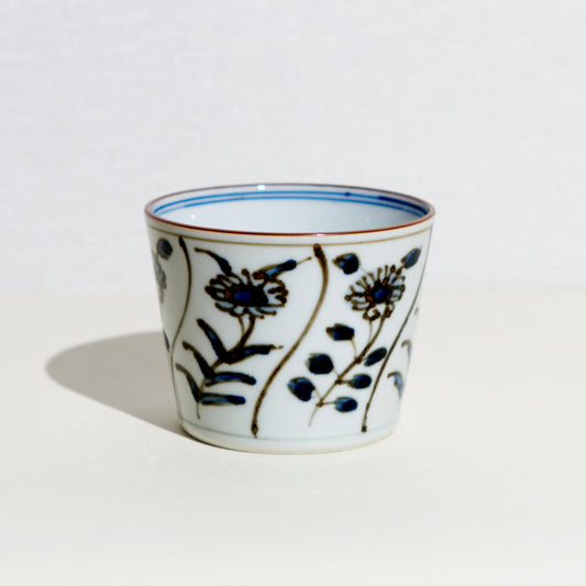 CERAMIC CUP FLORAL PATTERN