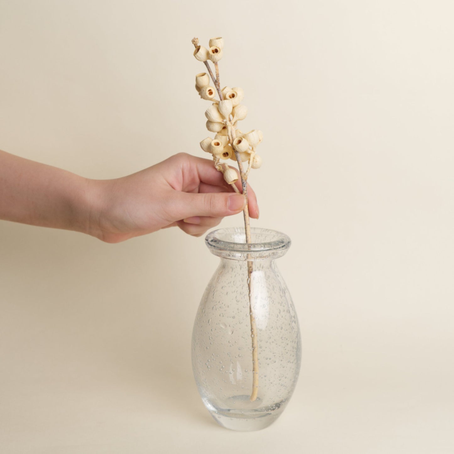 GLASS FLOWER VASE BUBBLE