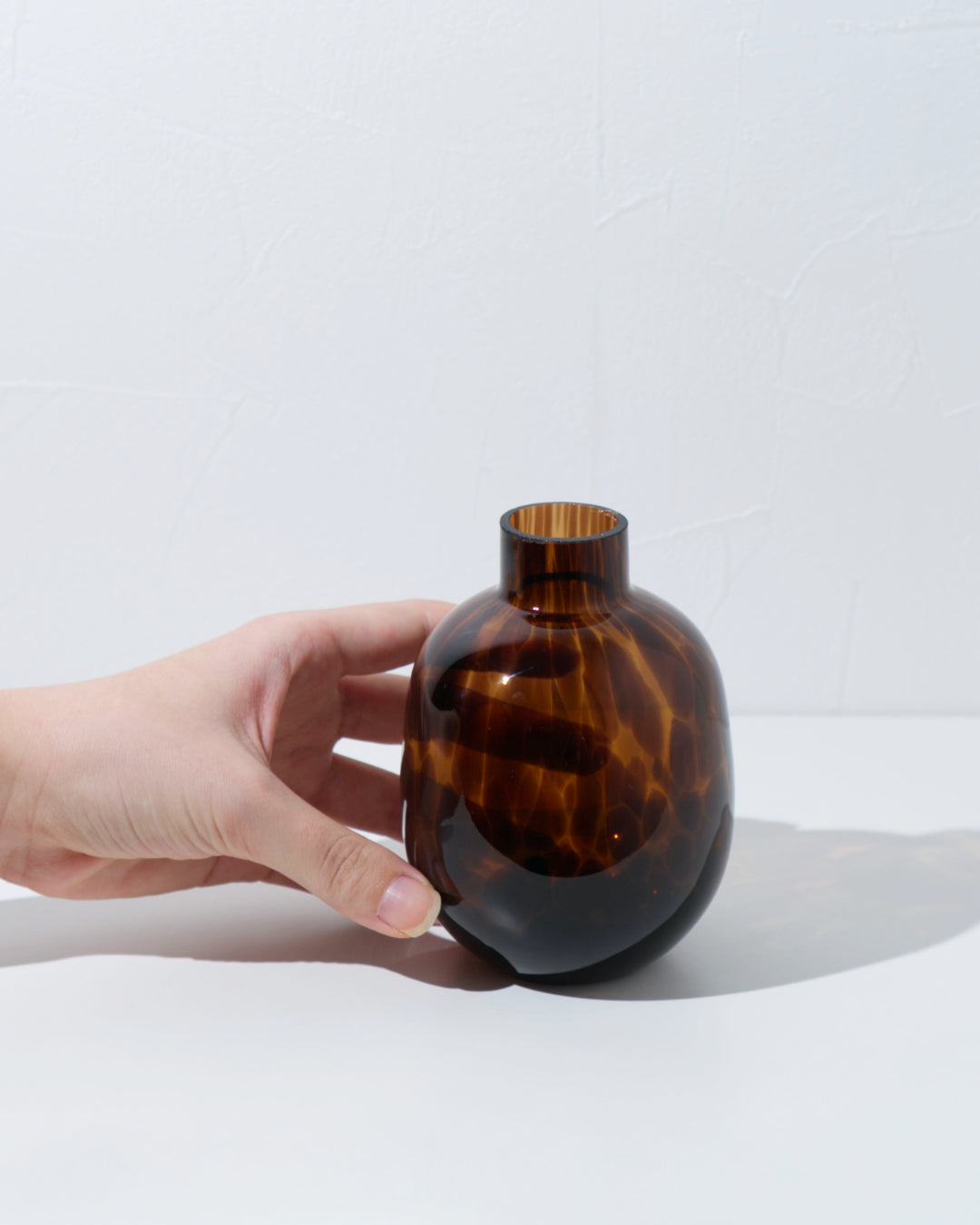 ガラスの花瓶 鼈甲模様